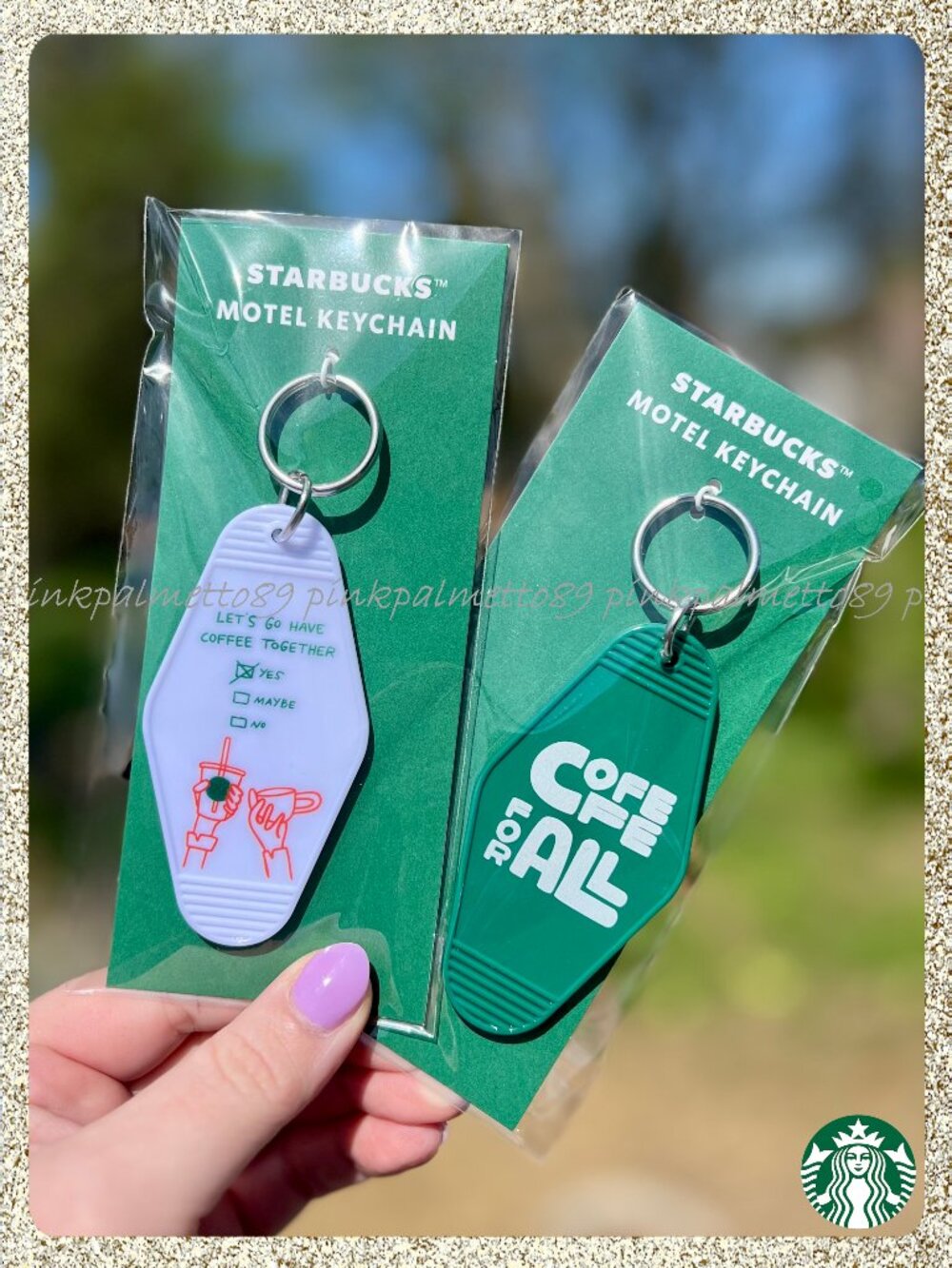 💚🔑🔑 NWT 2026 Starbucks 'Coffee for All' Set of 2 Retro Motel Keychains